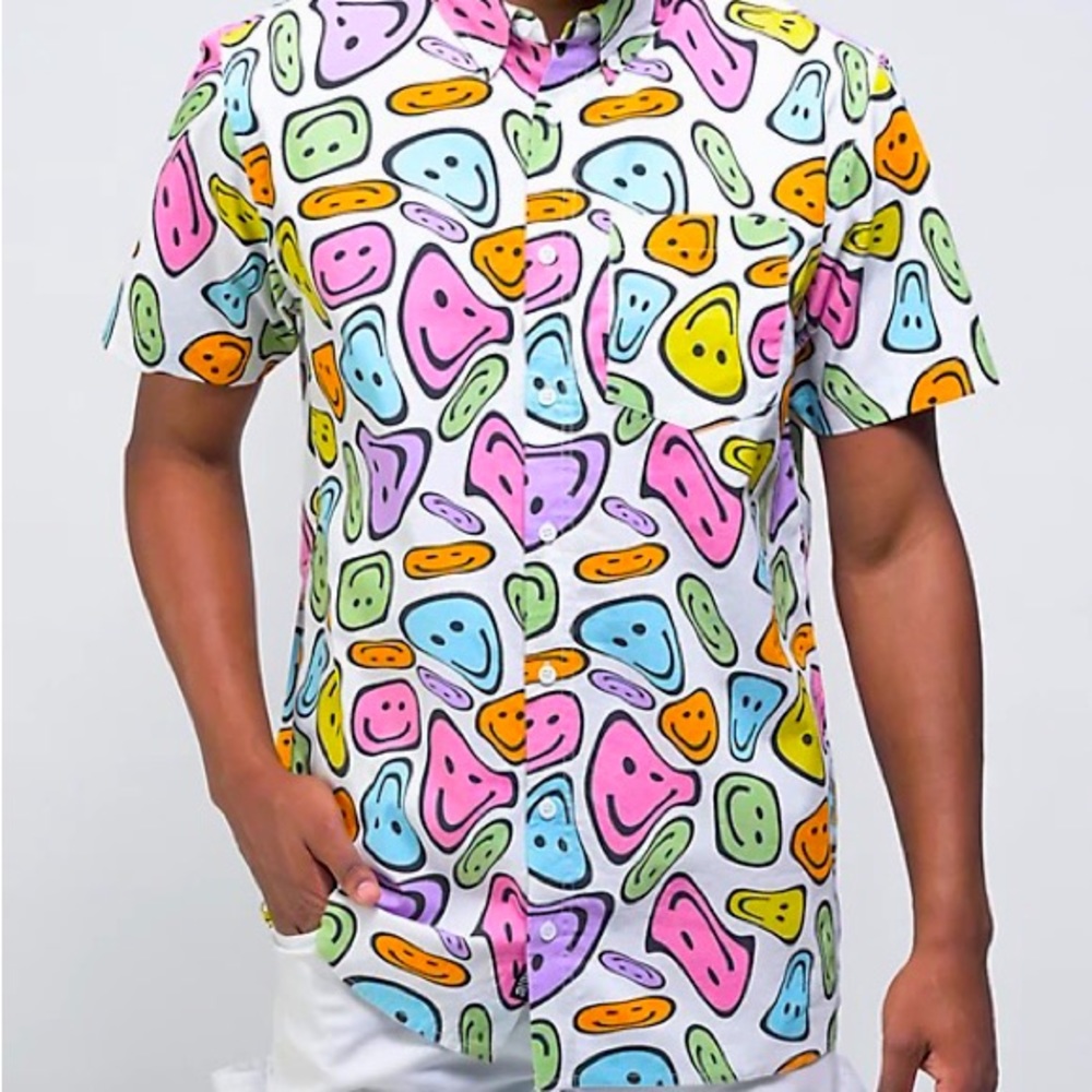 A-Lab Smiley Face Button Down